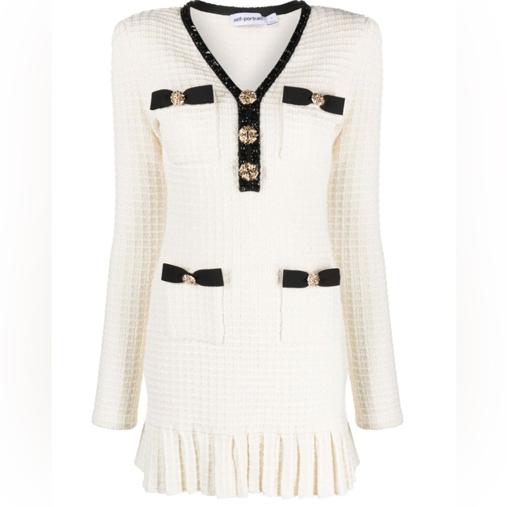Self Portrait Waffle Knit Mini Dress